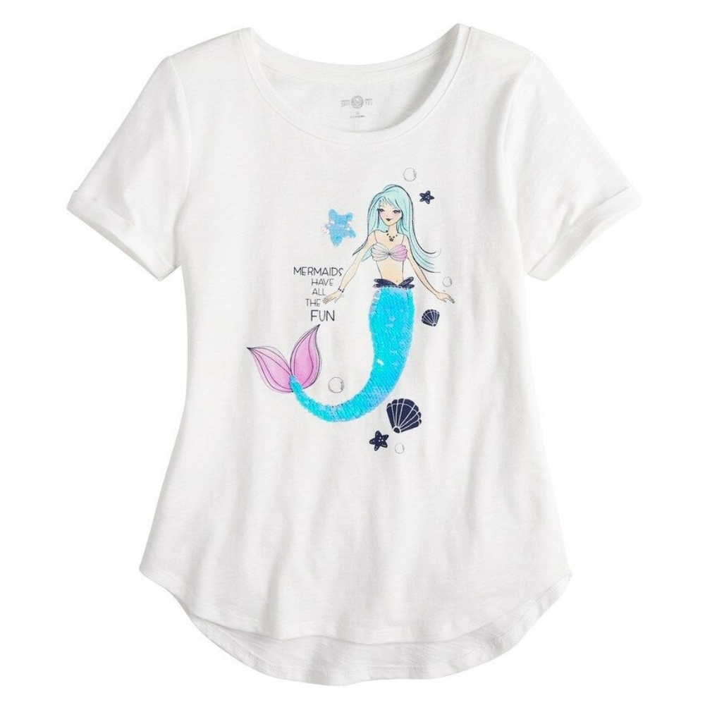 Girls Tee SO Flip Sequin Mermaids size 14 NEW